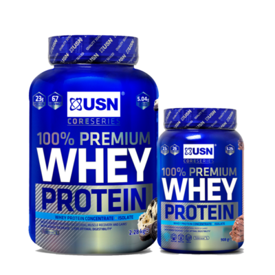 USN Whey Protein Premium 908gr/2,28kg ΑΠΟ - 908g, Σοκολάτα