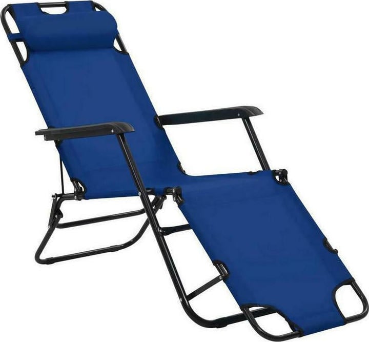 Ankor Μπλε Ξαπλώστρα-Πολυθρόνα Παραλίας με Ανάκλιση 2 Θέσεων 163x60x80cm